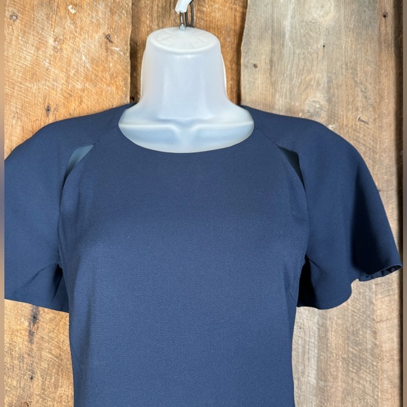 Jonathan Simkhai Navy Hook and Eye Ruffled Midi Dress - Size 2 - Picture 4 of 14